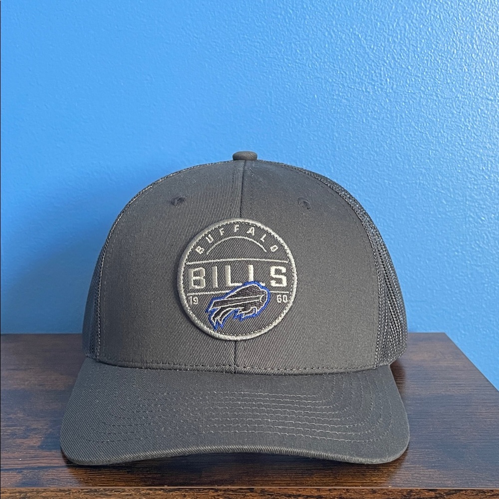 NFL Buffalo Bills Gray Trucker Hat with Blue Accent